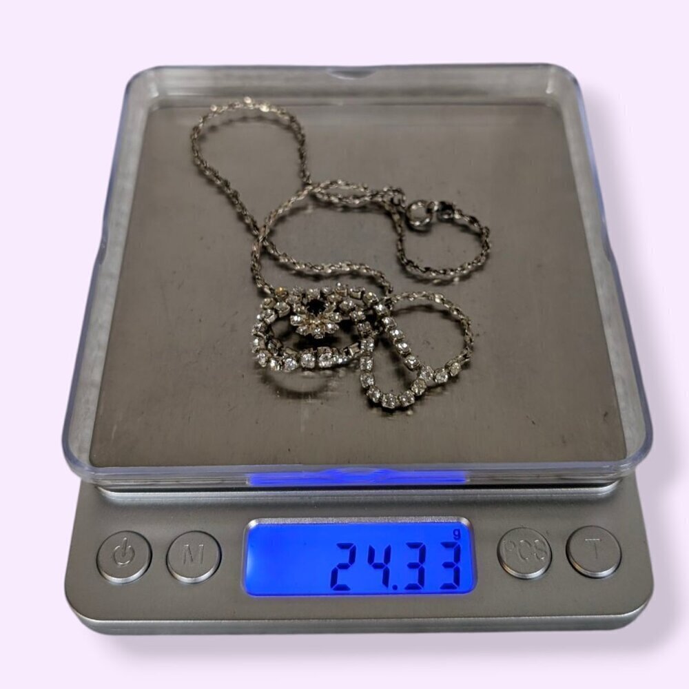 V. Dainty Rhinestone Necklace - Picture 7 of 7